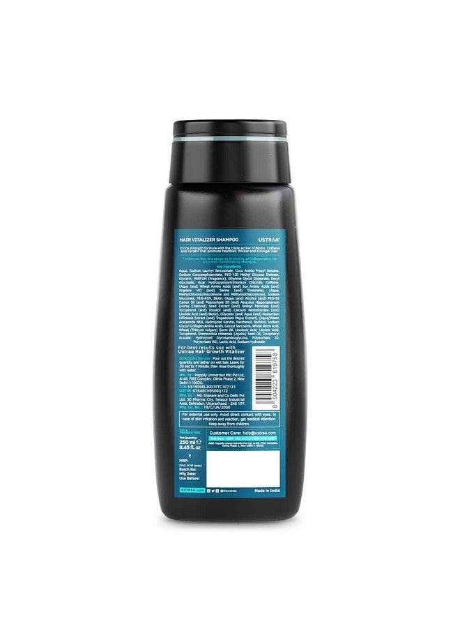 Hair Vitalizer Shampoo - 250Ml - Dermatologically Tested, With Biotin, Caffeine, Omega 3 & Omega 6, 10X Stronger Hair, Helps In Hair Growth, Reduces Hairfall
