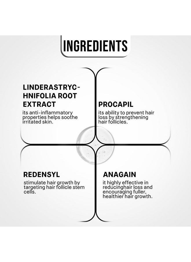 Advanced Hair Growth Serum With 2% Lindera Strychnifolia 3% Redensyl, 4% Anagain & 2% Procapil| Reduces Hairfall, Boosts Hair Growth, Improves Hair Density | Hair Serum For Men & Women | 30 Ml