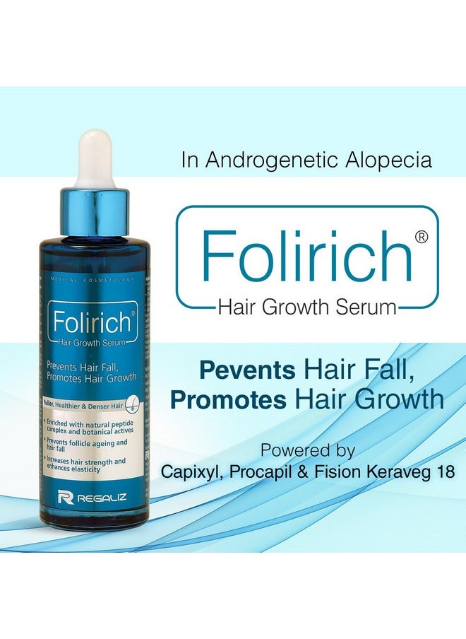 Folirich Hair Growth Serum | Promotes Fuller, Thicker, And Healthier Hair | Reduces Hair Fall And Strengthens Hair | Suitable For Men And Women | 60Ml