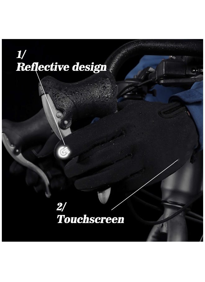 2-Fingerless Bicycle Gloves - Touch Screen Compatible, Convertible Mountain Bike and Motorcycle Gloves, Winter Workout Biking Gloves for Men and Women