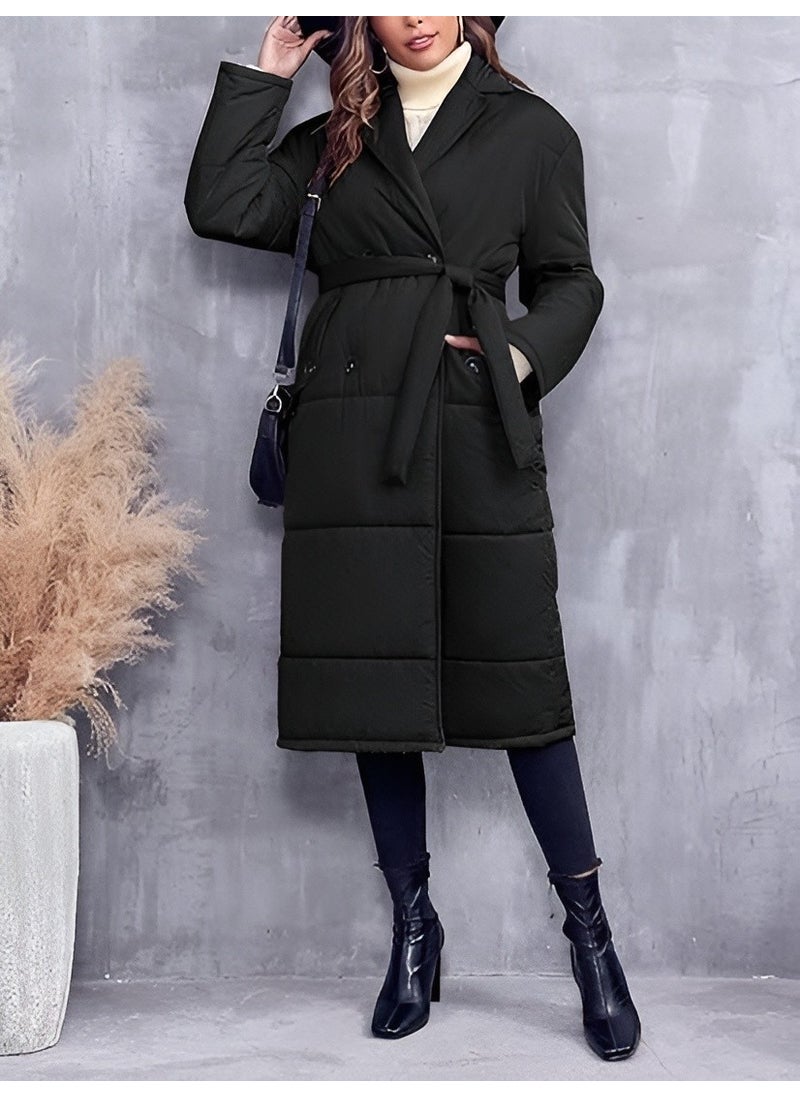 Women's Long Winter Puffer Coat with Fiber Lining Inside