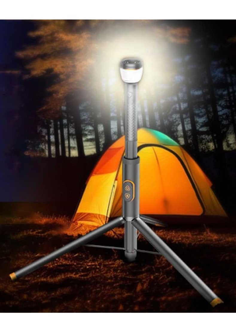 Telescopic LED Camping Light, 18-75 inch Adjustable Height, Magnetic Work Light with Tripod Stand, 3000mAh Battery, for Camping, Hiking, Tent