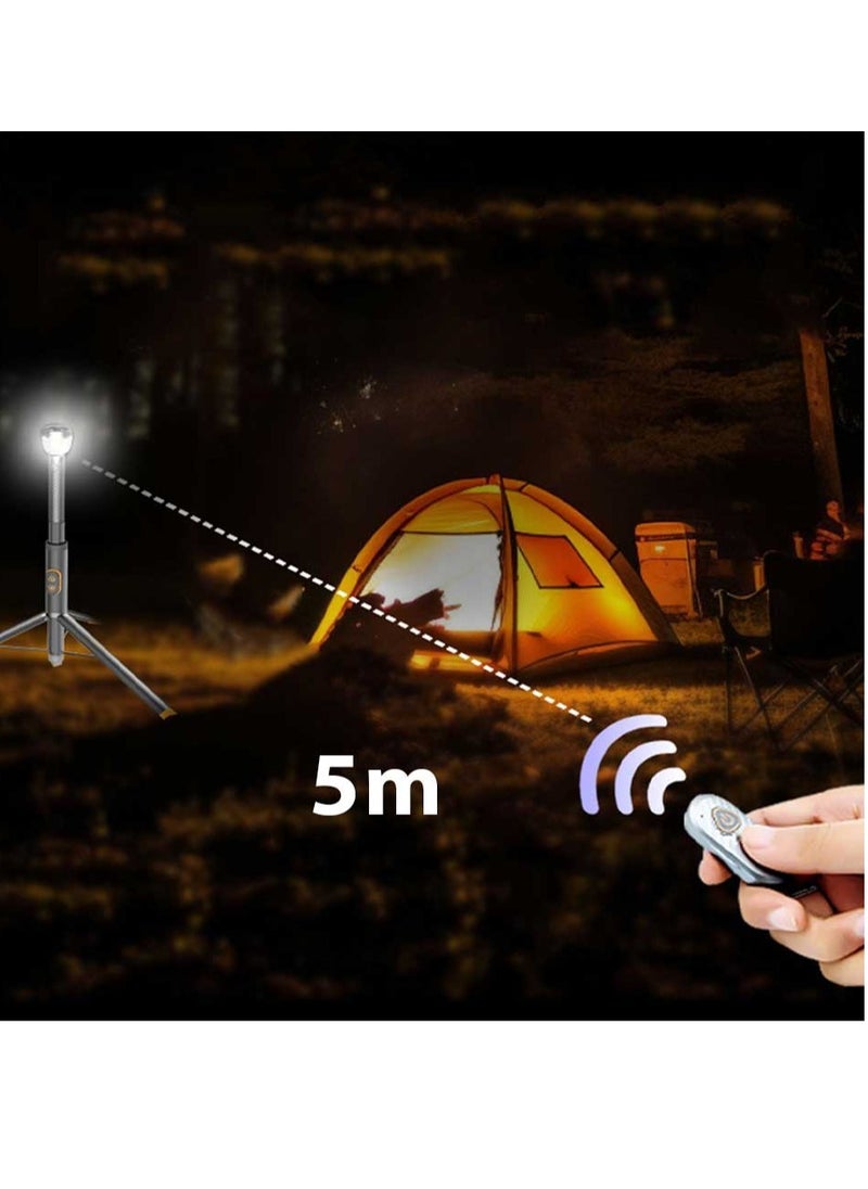 Telescopic LED Camping Light, 18-75 inch Adjustable Height, Magnetic Work Light with Tripod Stand, 3000mAh Battery, for Camping, Hiking, Tent