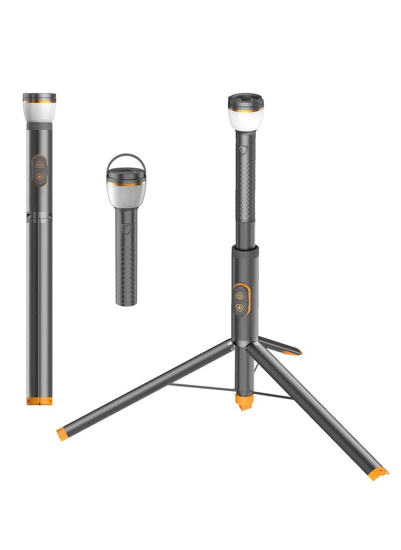 Telescopic LED Camping Light, 18-75 inch Adjustable Height, Magnetic Work Light with Tripod Stand, 3000mAh Battery, for Camping, Hiking, Tent