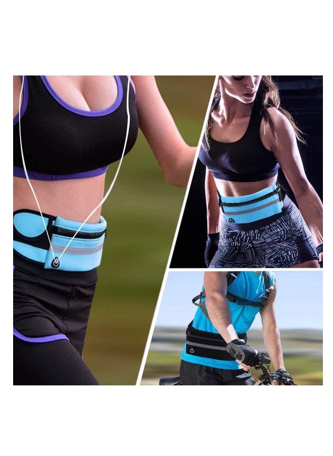 2 Pack Running Belt for Running Lightweight Running Belt Adjustable Running Waist Pack with Elastic Strap Running Pouch