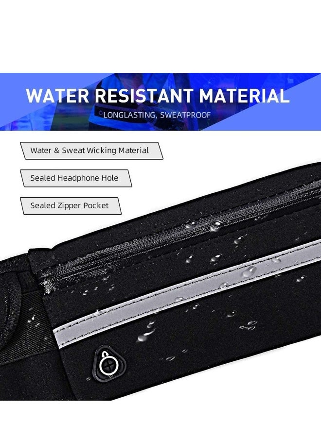 2 Pack Running Belt for Running Lightweight Running Belt Adjustable Running Waist Pack with Elastic Strap Running Pouch
