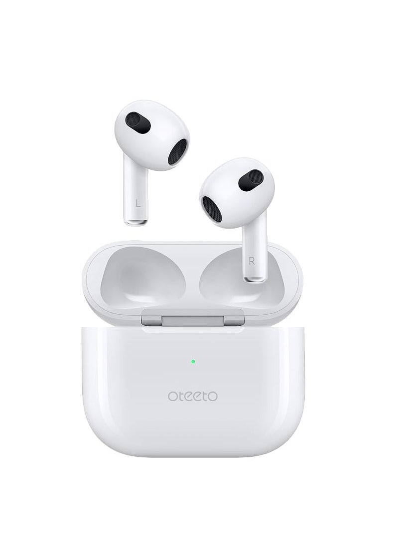 OTEETO OT104 Bluetooth Earbuds, Bluetooth 5.3 In-Ear Wireless Earphones, Compatible with Android & iOS, 5-Hour Playtime, 300mAh Charging Case, Type A to Lightning USB Cable Included