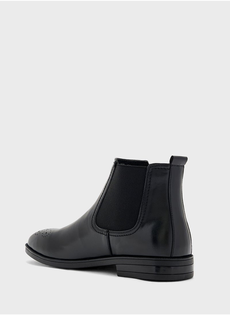 Brogue Detail Chelsea Boots