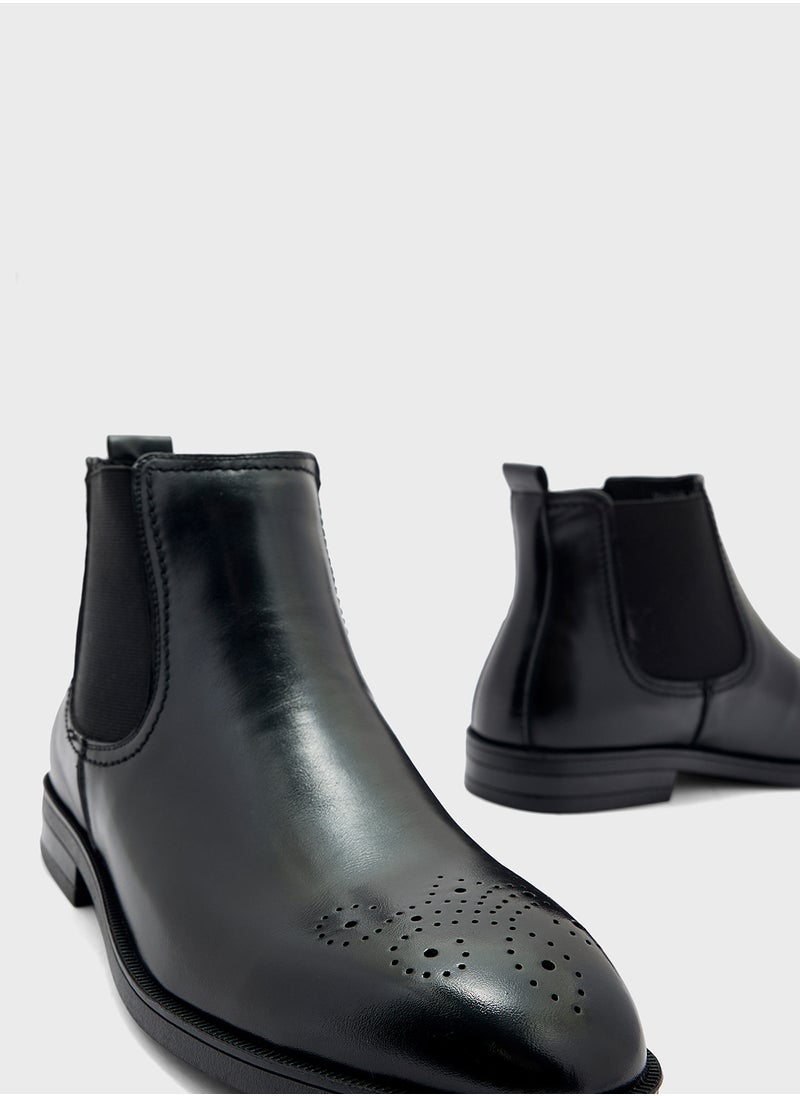 Brogue Detail Chelsea Boots
