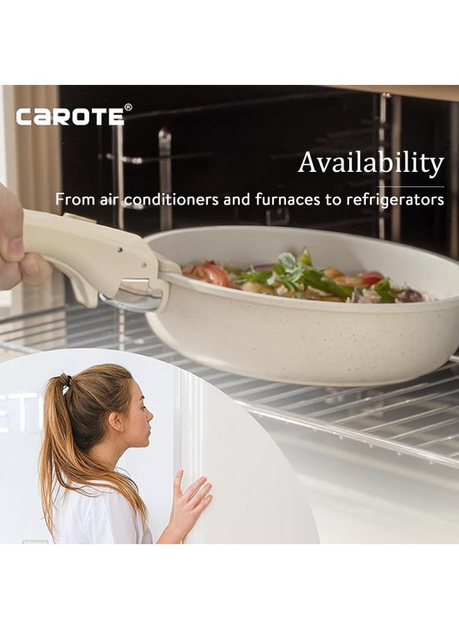 CAROTE Removable Handle, Handle for Detachable Removable Cookware,Universal Pot Handle,Suitable for All Cookware, Cream White