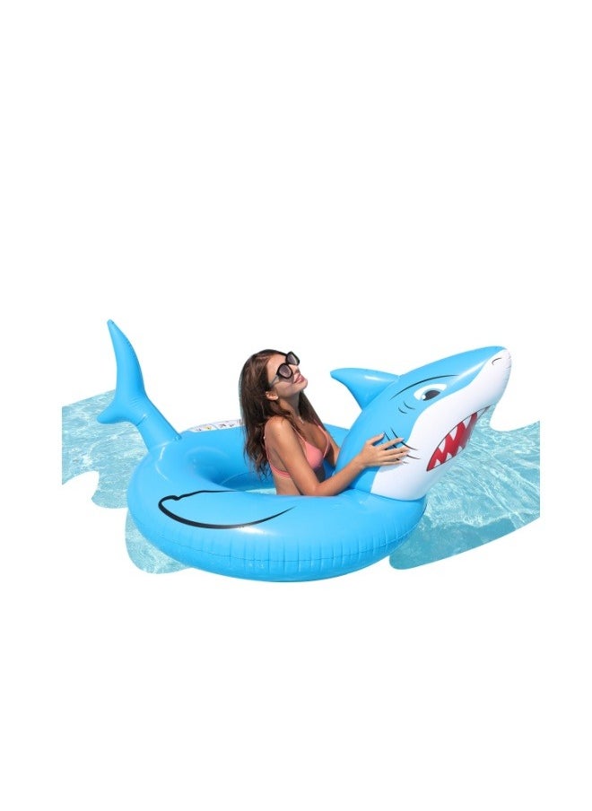 Inflatable Shark Float, Baby Swimming Floats, Shark Shaped Swimming Pool Float, Cartoon Swimming Ring for Kids and Adults, Funny Adorable Water Floaties, Durable Inflatable Swim Trainer, Reliable Swim Safety Equipment, Perfect Match for Summer Pool Parties