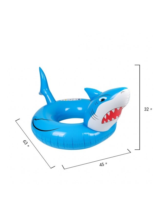 Inflatable Shark Float, Baby Swimming Floats, Shark Shaped Swimming Pool Float, Cartoon Swimming Ring for Kids and Adults, Funny Adorable Water Floaties, Durable Inflatable Swim Trainer, Reliable Swim Safety Equipment, Perfect Match for Summer Pool Parties