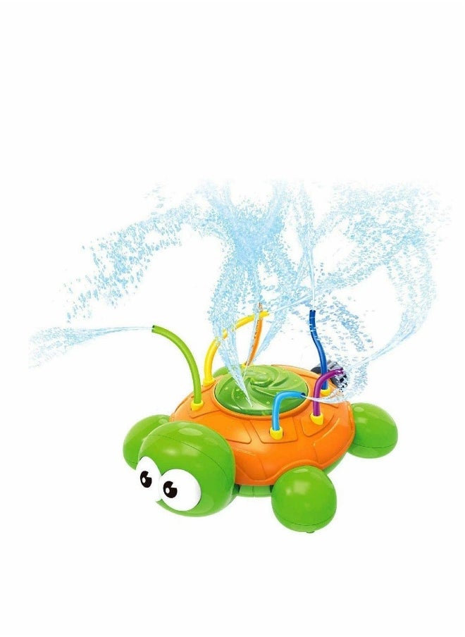 Outdoor Water Spray Sprinkler for Kids and Toddlers- Backyard Spinning Turtle Sprinkler Toy w/Wiggle Tubes- Splashing Fun for Summer Days- Sprays...