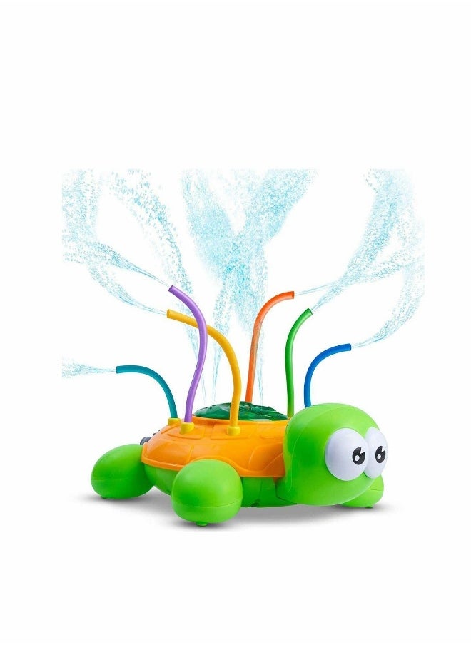 Outdoor Water Spray Sprinkler for Kids and Toddlers- Backyard Spinning Turtle Sprinkler Toy w/Wiggle Tubes- Splashing Fun for Summer Days- Sprays...