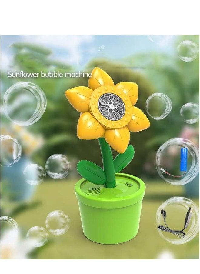 Sunflower Bubble Machine with Lights for Kids 20000+ Bubbles Automatic Bubble Maker Kids Toys for Children Outdoor Toys Summer Toys Birthday Wedding Gifts