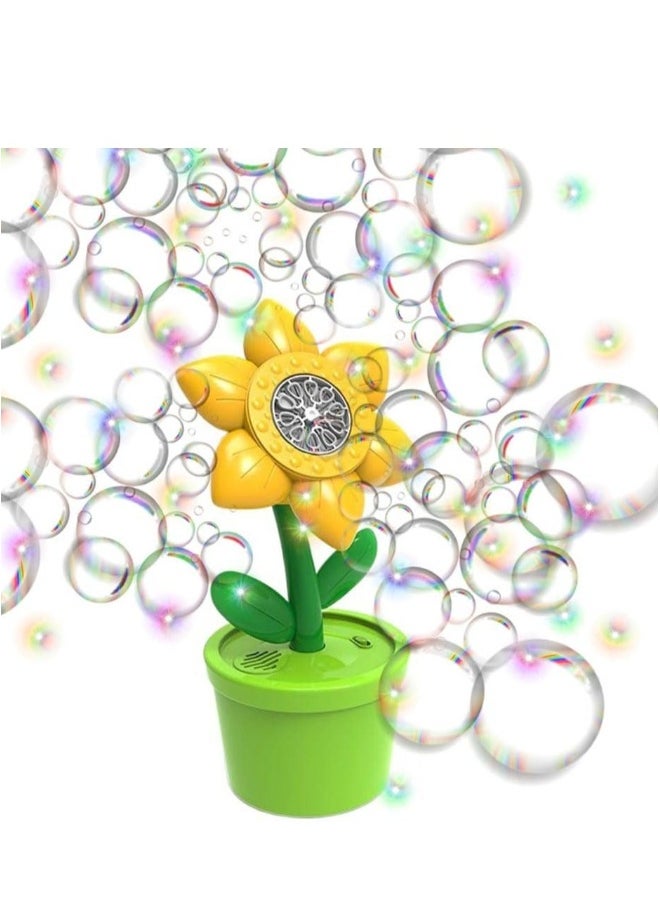 Sunflower Bubble Machine with Lights for Kids 20000+ Bubbles Automatic Bubble Maker Kids Toys for Children Outdoor Toys Summer Toys Birthday Wedding Gifts