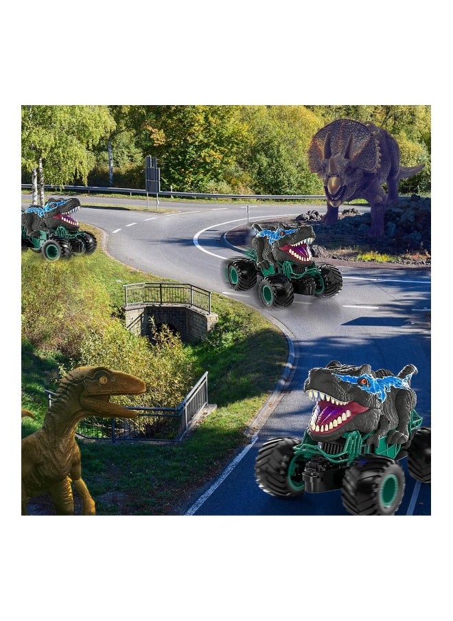 2.4GHz Remote Control Dinosaur Car Toys for Kids Boys RC Dino Car with Light Sound Spray Indoor Outdoor All Terrain Electric RC Toys Gifts for 3 to 12 Kids