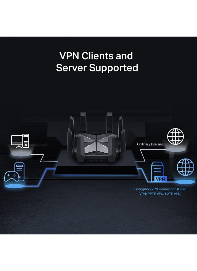 TP-Link AXE16000 Quad-Band WiFi 6E Router (Archer AXE300) - Dual 10Gb Ports Wireless Internet Gaming Router, Supports VPN Client, 2.5G WAN/LAN Port, 4 x Gigabit LAN Ports