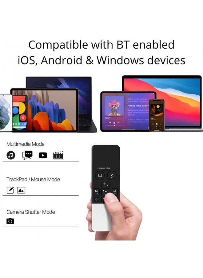 TNP Bluetooth Remote Control for iPad iPhone - Trackpad Media Presenter for iOS Mac Android Tablet PC - Wireless Camera Shutter, Media Button, Presentation Clicker, iPad Air Pro, MacBook Pro Mini M1
