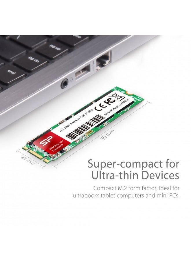 Silicon Power 512GB A55 M.2 SSD SATA III Internal Solid State Drive 2280 SU512GBSS3A55M28AC