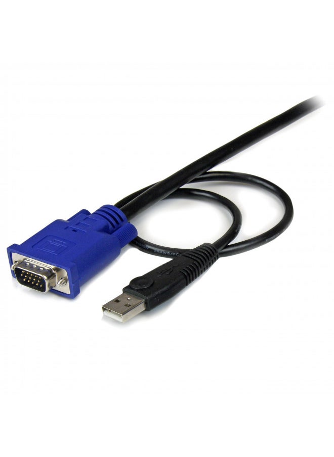 StarTech.com 10 ft Ultra Thin USB VGA 2-in-1 KVM Cable - VGA KVM Cable - USB KVM Cable - KVM Switch Cable (SVECONUS10) Black