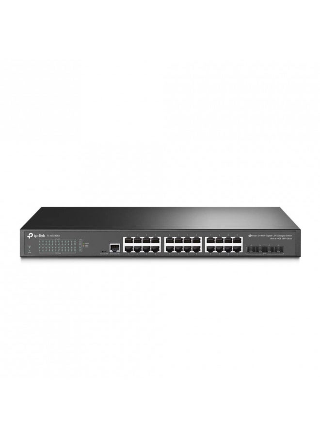 TP-Link TL-SG3428X | 24 Port Gigabit Switch, 4 x 10GE SFP+ Slots | L2+ Smart Managed | Omada SDN Integrated | IPv6 | Static Routing | Support QoS, IGMP & LAG | Limited Lifetime Protection