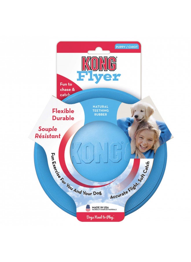 KONG - Puppy Flyer - Teething Rubber, Flying Disc Dog Toy - for Small Puppies (Assorted Colors)