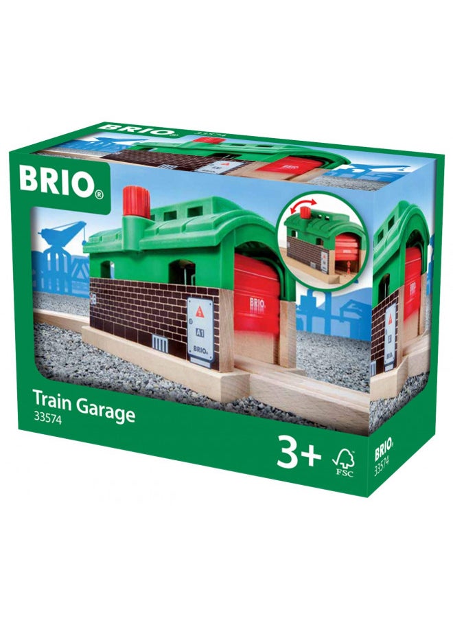 Brio World 33574 - Train Garage - 1 Piece Wooden Toy Train Accessory for Kids Age 3 and Up