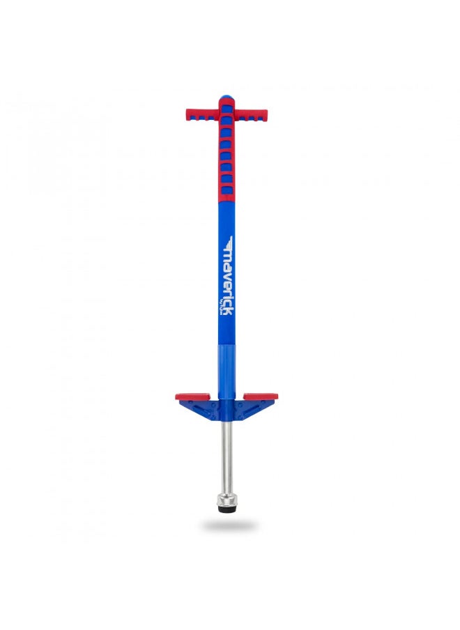 Flybar Maverick Pogo Stick for Kids Ages 5+, 40 to 80 Pounds, Perfect for Beginners, Easy Grip Handles, Anti-Slip Pegs, Outdoor Toys for Boys, Jumper Toys for Girls, Outside Toys for Kids (Red/Blue)