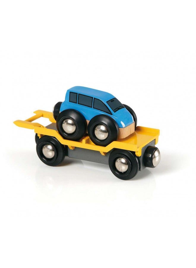 Brio World 33577 - Car Transporter - 2 Piece Wooden Toy Train Accessory for Kids Ages 3 and Up