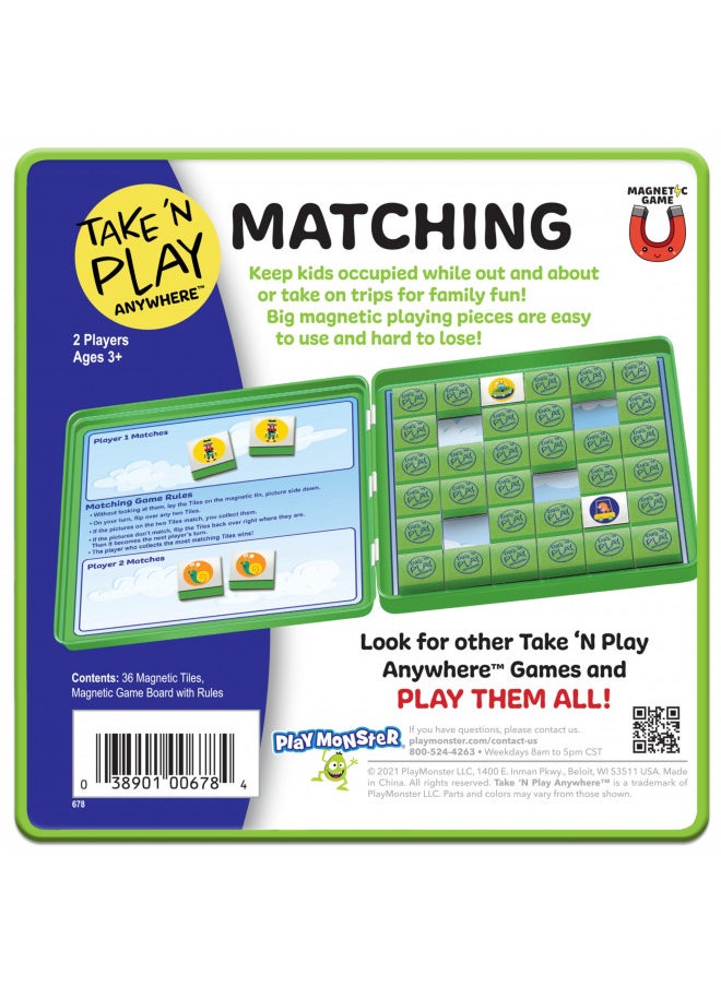 Take N Play Matching Game Easy to Use, Hard to Lose Fun on the Go Travel Game For Ages 3+