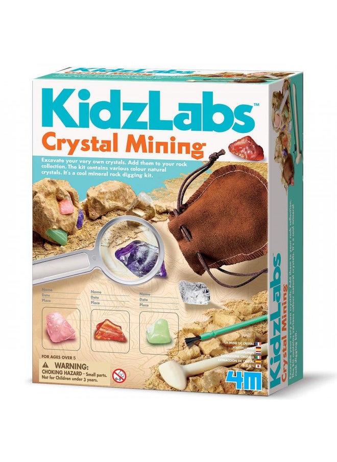 4M Kidzlabs Crystal Mining Kit, DIY Science Kit - Dig for gem Stones, For Boys & Girls Ages 5+