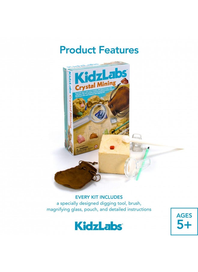 4M Kidzlabs Crystal Mining Kit, DIY Science Kit - Dig for gem Stones, For Boys & Girls Ages 5+