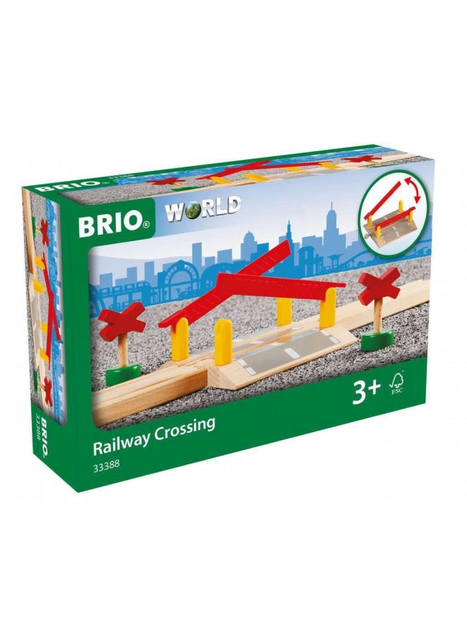 BRIO World 33388 - Railway Crossing - 4 Piece Wooden Toy Train Accessory for Kids Ages 3 and Up