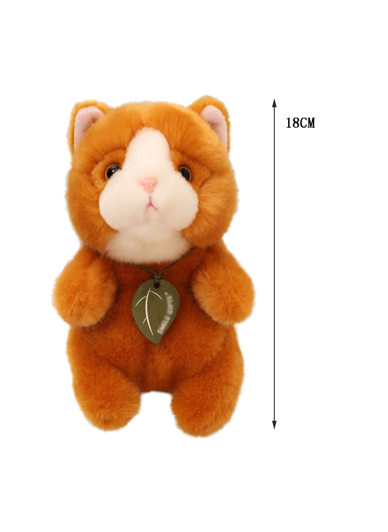 18 CM Cute Simulation Yellow Cat Plush Toy Soft Stuffed Animal Doll For Girls And Boys All Ages Gift