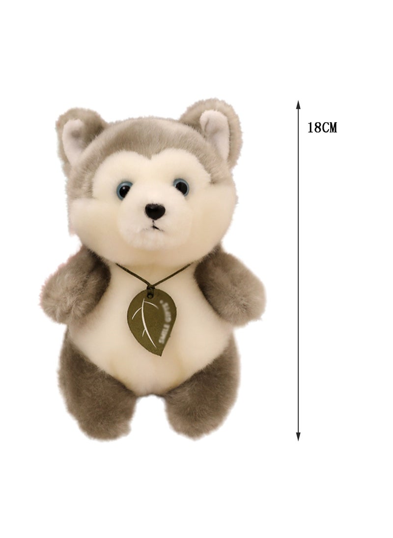 18 CM Cute Simulation Husky Plush Toy Soft Stuffed Animal Doll For Girls And Boys All Ages Gift