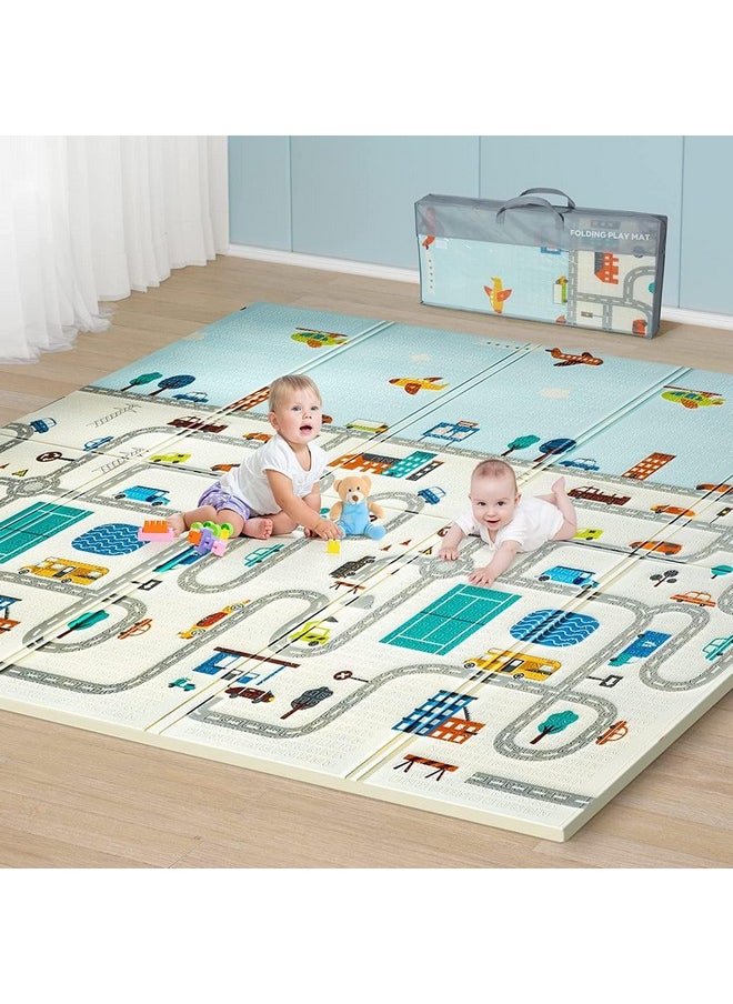 Extra Large Reversible Baby Play Mat, Bpa Free Learning & Crawling Foldable Foam Mat (6X5 Ft, 0.6Cm Thickness)(Multicolor)