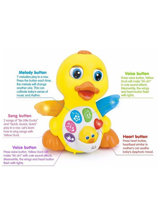 Flapping Dancing Duck Sings, Dances, Light Up Infant Learning Musical Toy For Toddlers Boys & Girls 12-24 Months