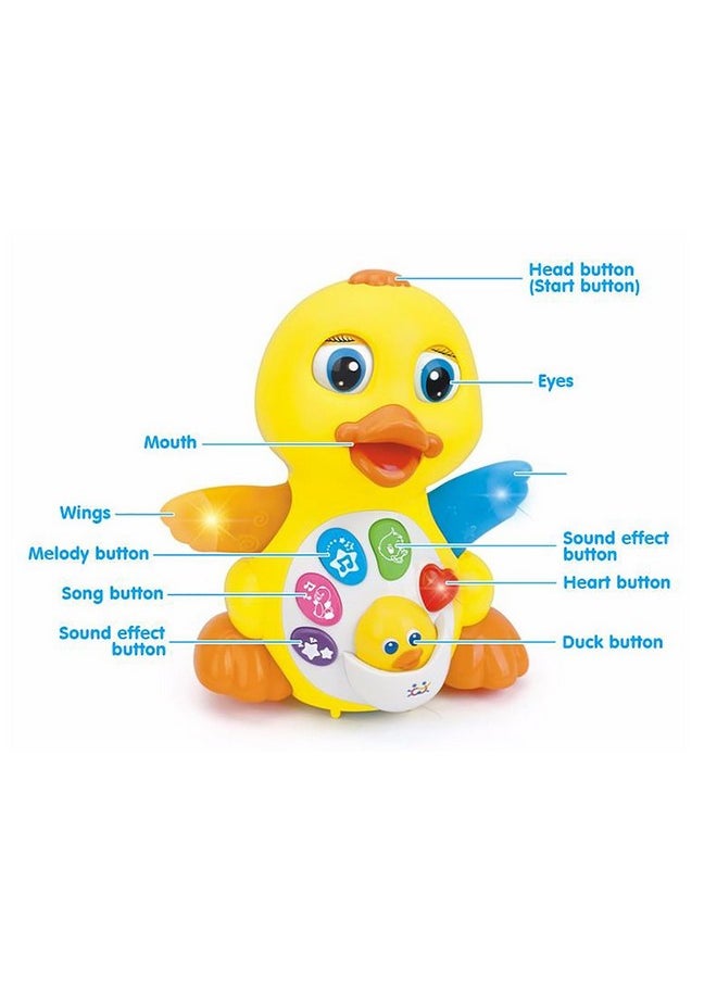 Flapping Dancing Duck Sings, Dances, Light Up Infant Learning Musical Toy For Toddlers Boys & Girls 12-24 Months