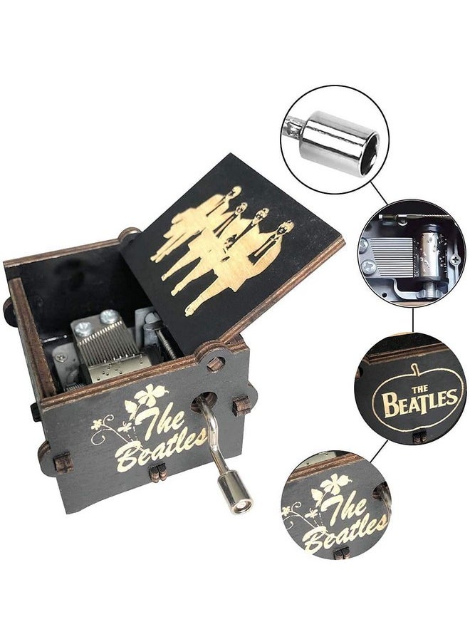 Beatles Music Box Hand Crank Musical Box Beatles Theme Carved Wooden Music Boxes Gift For Kids Friends Family Musicalbox The Beatles Rock Band Musicbox