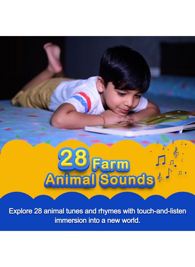 Pack Of 2 Musical Rhymes Book| 16 Farm And 16 Wild Animal Nursery Rhymes|28 Sounds Each |Interactive Touch N Play Sound Book|Best Gift With Musical Learning For 1-3 Years|Sing Along Books