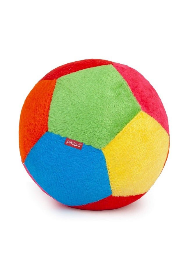 Multicolor Stuffed Soft Ball With Rattle Sound (Small, 11Cm)