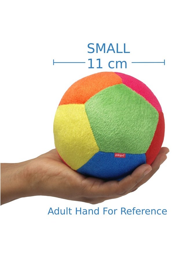 Multicolor Stuffed Soft Ball With Rattle Sound (Small, 11Cm)