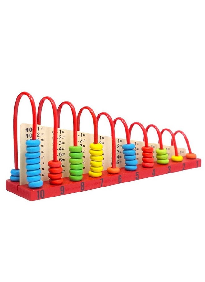 Wooden Abacus Educational Counting Frames Toy 55 Beads Math Tool Baby For Kids Montessori Gifts Mathematics Colorful Number 10 Row Calculating Children'S Pre-School Early Arithmetic Toys