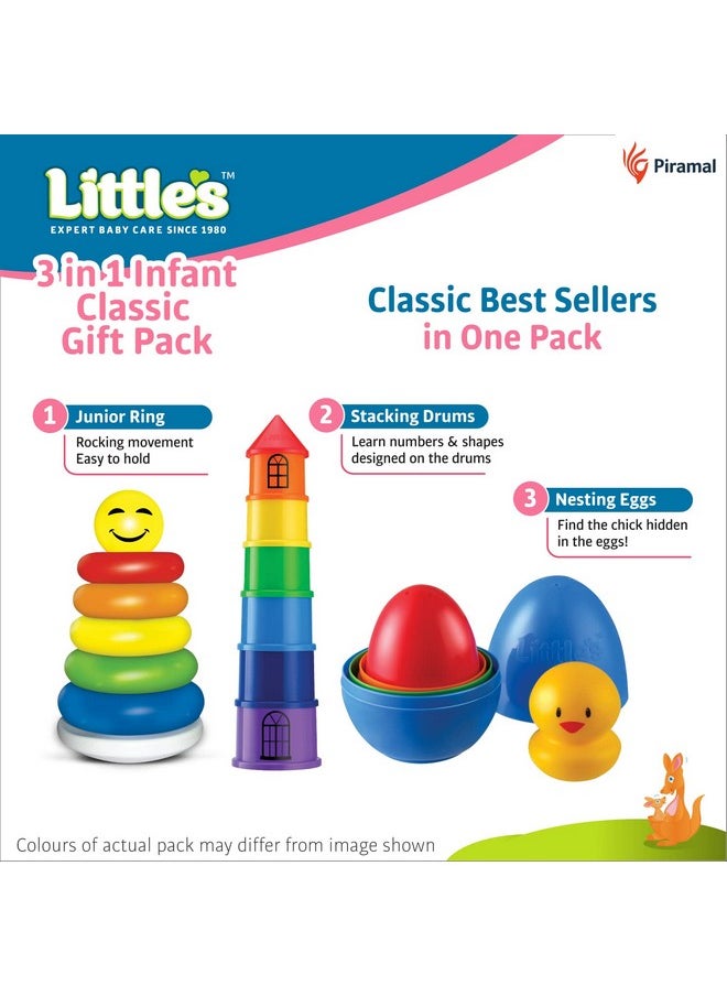 3 In 1 Infant Classic Gift Pack I Activity & Learning Toys For Babies I Multicolour I Infant & Preschool Toys I Develops Fine Motor Skills & Reasoning Skills | 5 Months And Above