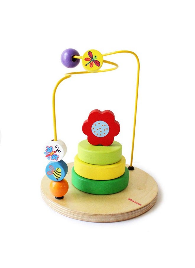 Wooden Garden Themed Flower Stacker & Maze Activity Toy (1-3 Years) | Develop Problem Solving And Imagination In Toddlers/Preschoolers