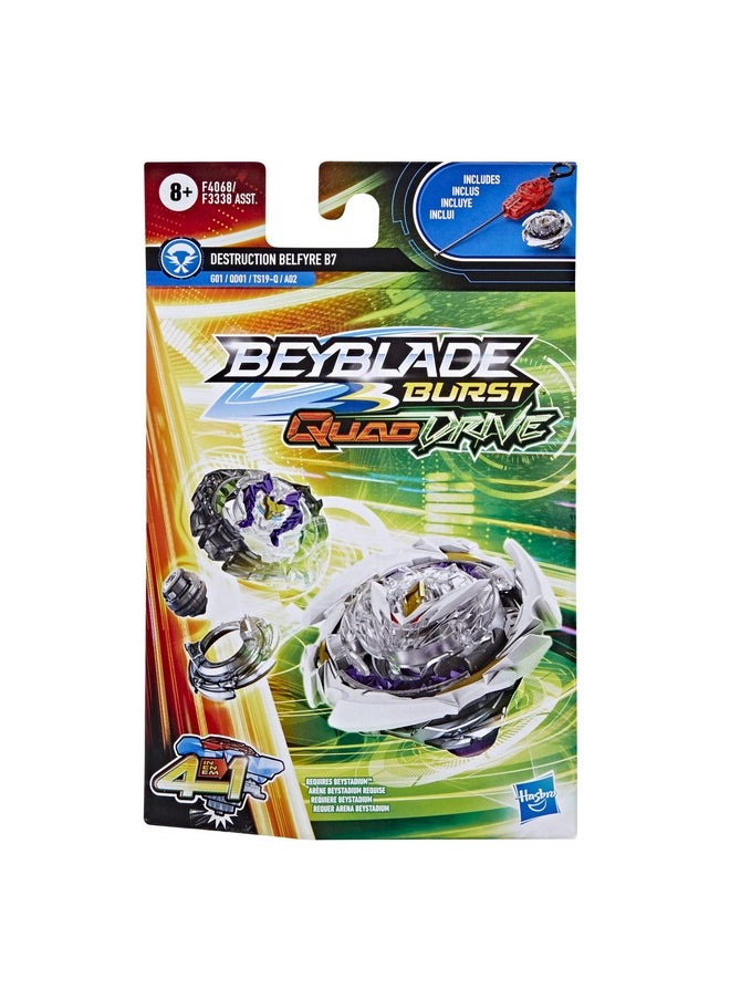 Burst Quaddrive Destruction Belfyre B7 Spinning Top Starter Pack Battling Game Top Toy With Launcher