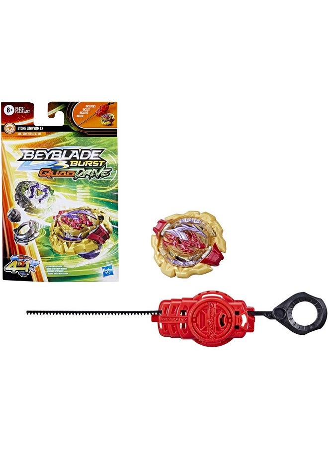 Burst Quaddrive Stone Linwyrm L7 - Beyblade Spinning Top Starter Pack Toy, Beyblade Battling Game Top Toy With Launcher For Kids Ages 8+, Original Beyblade By Hasbro