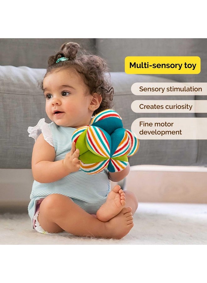 Soft Plush Clutch Ball For Babies With Rattle (0 Month+) | Multicolor | Infant Soft Toys | Pediatrician Approved | Sensory Toys