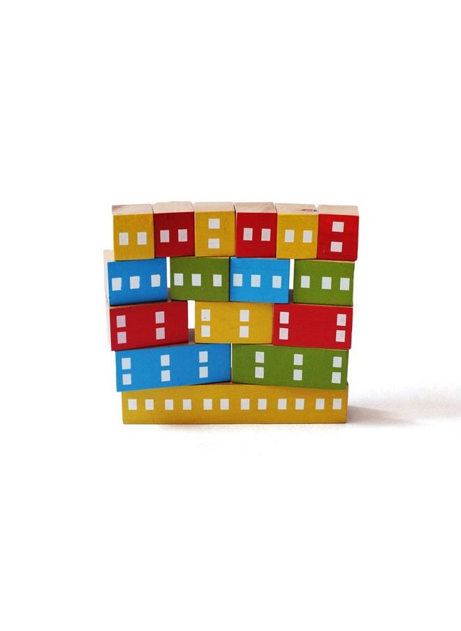 Building & Stacking Wooden Fraction Blocks For Ages (5 Years+) | 16 Blocks | Multicolor | Eco Friendly & Non Toxic | 100% Child Safe | Early Math Skills |